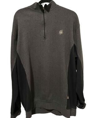 Ashworth performance quarter-zip pullover heather gray Mens XL Embroidered Logo